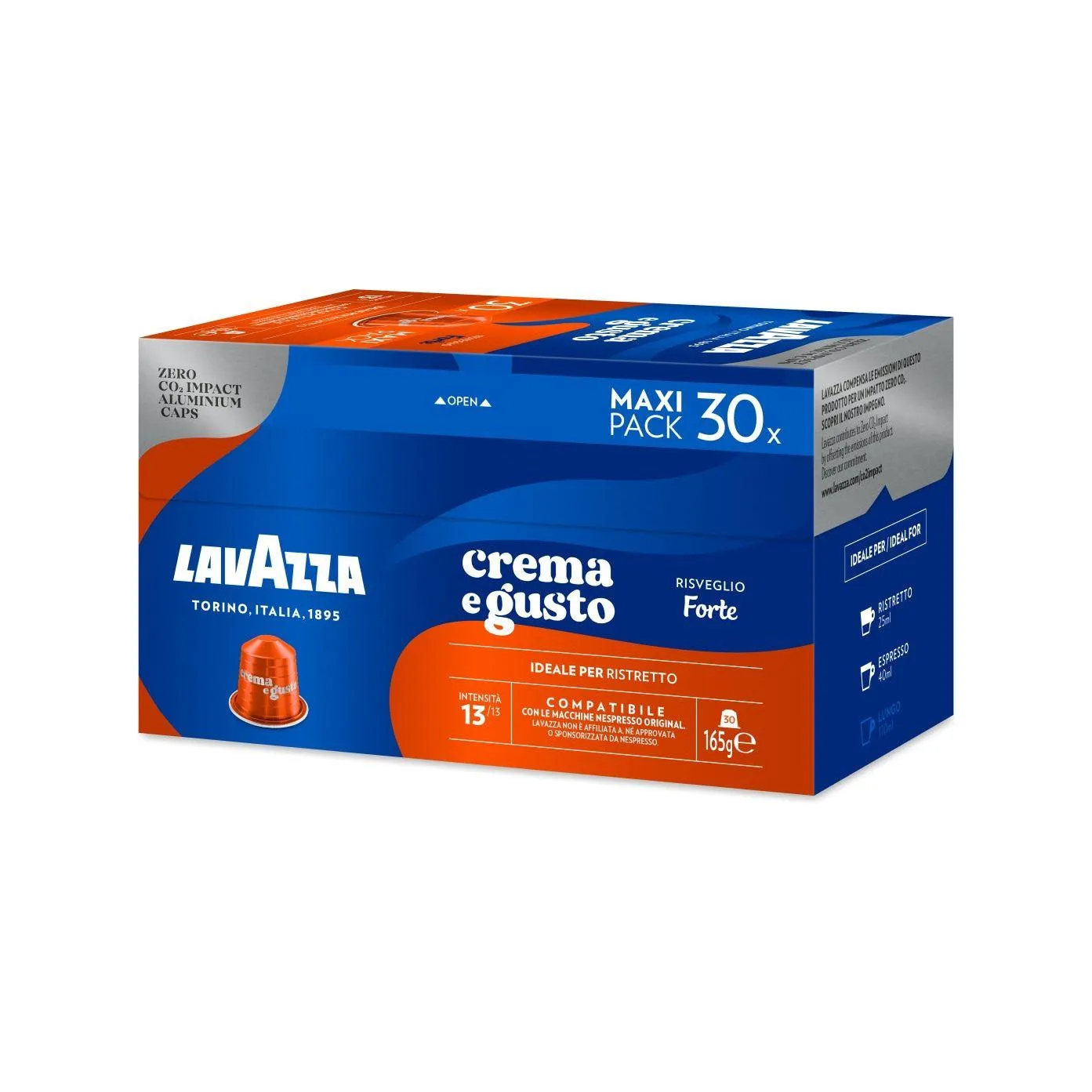Nespresso Compatible Lavazza Crema e Gusto Forte 30 Coffee Capsules