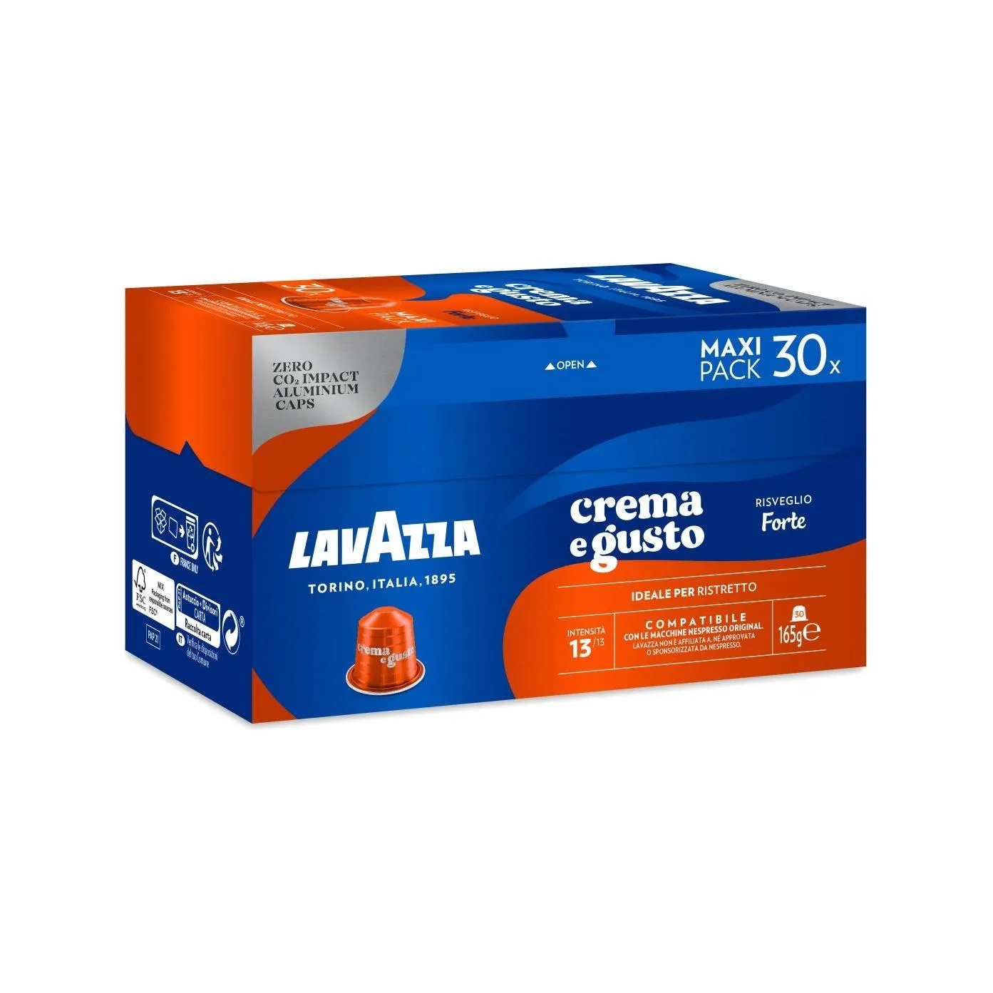 Nespresso Compatible Lavazza Crema e Gusto Forte 30 Coffee Capsules