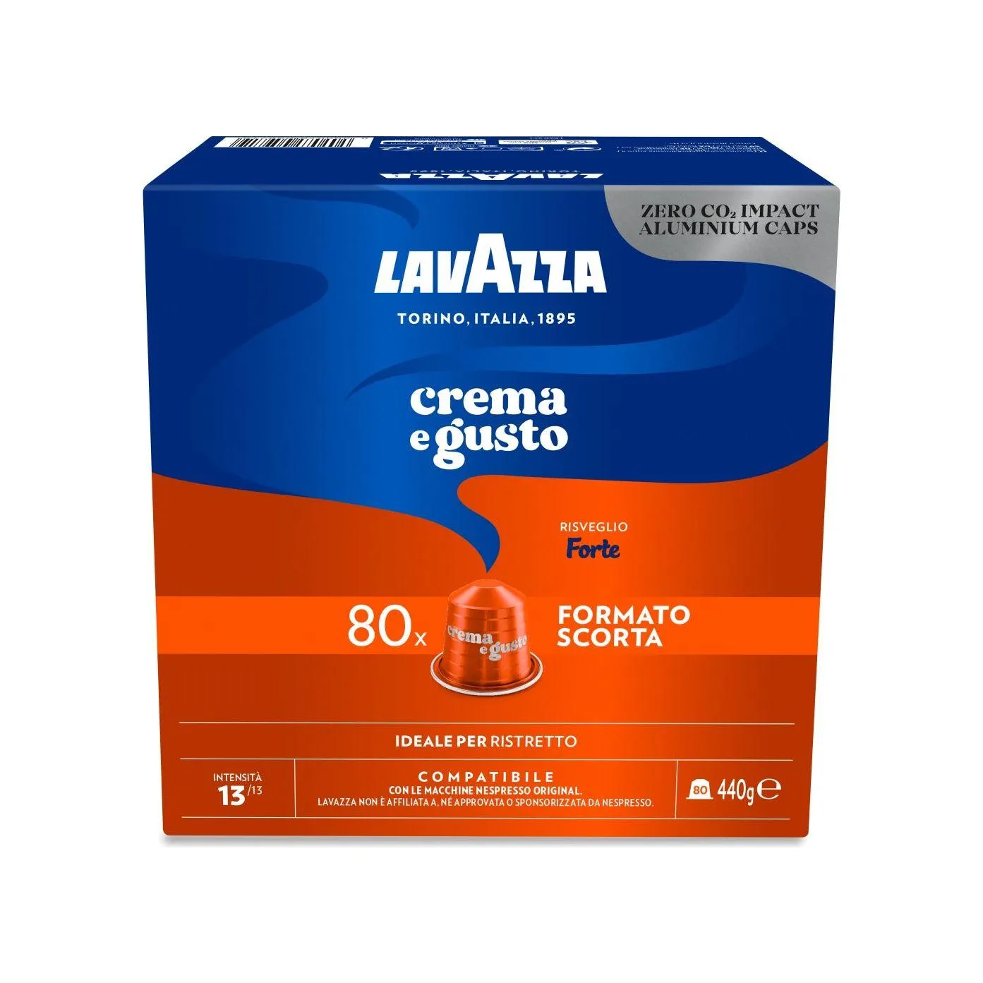 Nespresso Compatible Lavazza Crema e Gusto Forte 80 Coffee Capsules