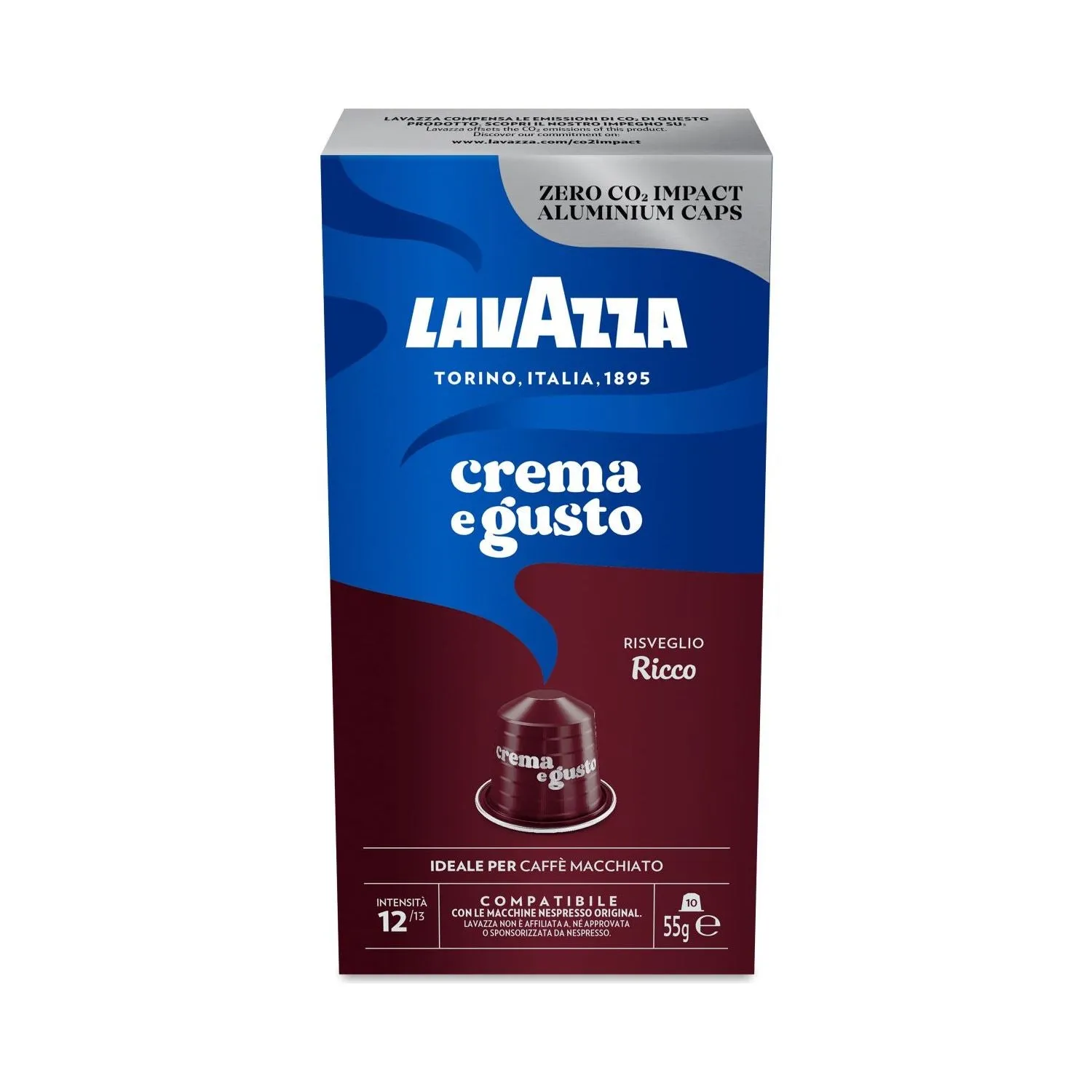 Nespresso Compatible Lavazza Crema e Gusto Ricco 10 Coffee Capsules