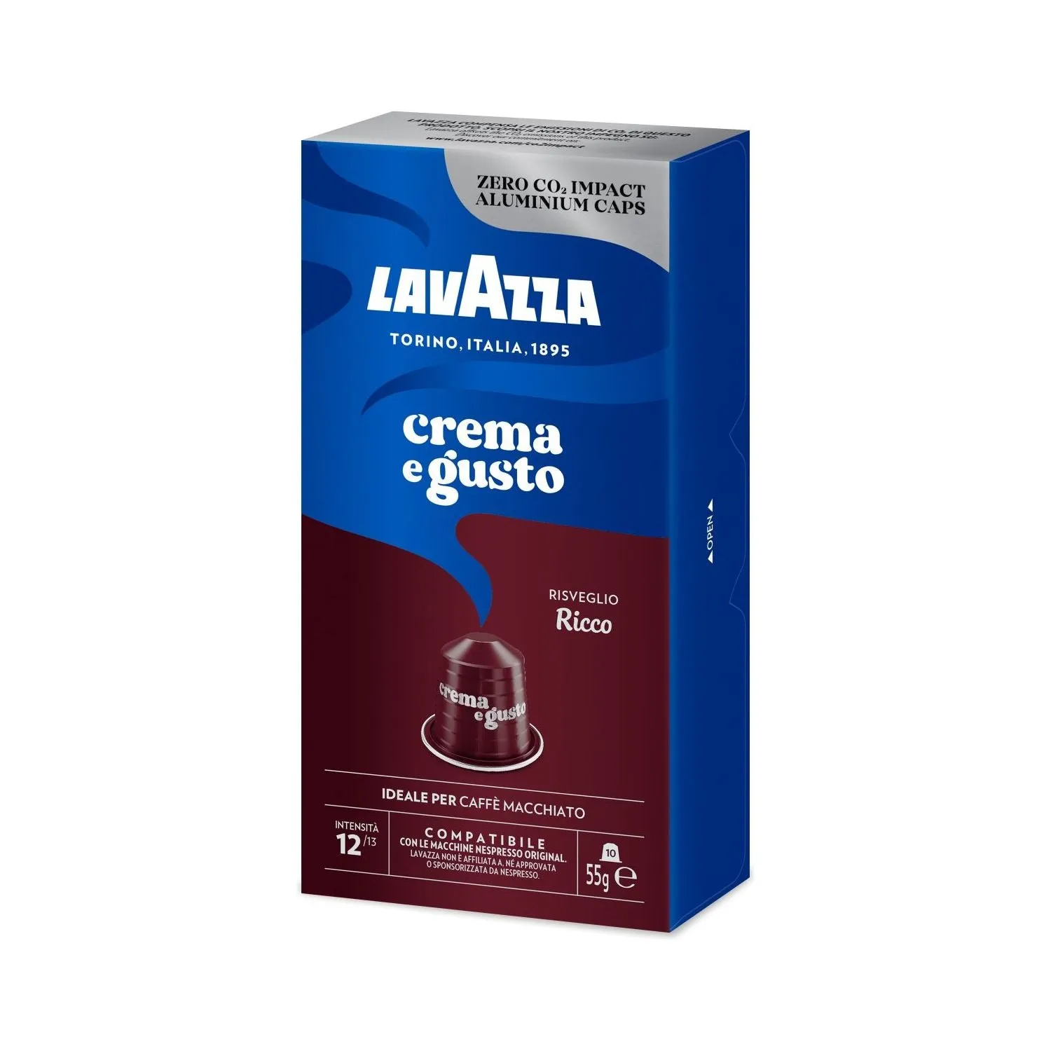 Nespresso Compatible Lavazza Crema e Gusto Ricco 10 Coffee Capsules