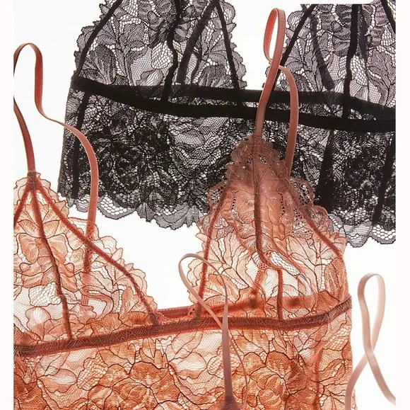 NEW 2-pack Free People Everyday Lace Longline Bralette MSRP $60 *FP004