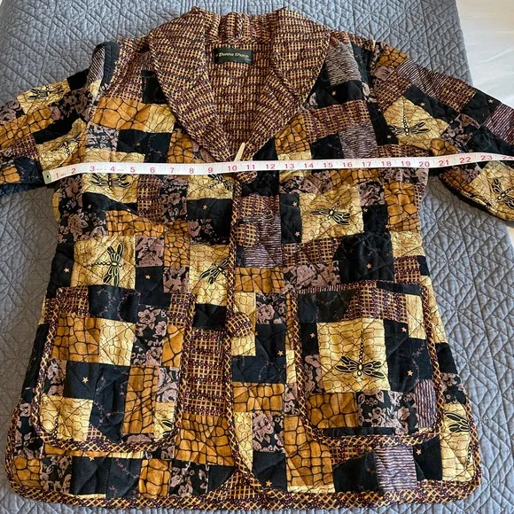 New Donna Sharp Vintage Quilted Cotton Dragonfly Jacket Size: P