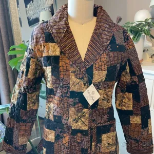 New Donna Sharp Vintage Quilted Cotton Dragonfly Jacket Size: P