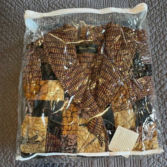 New Donna Sharp Vintage Quilted Cotton Dragonfly Jacket Size: P
