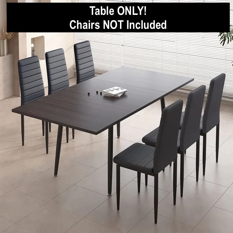 New in box! Anchor Home Neira Expandable Dining Table Black (TABLE ONLY) Has couple minor scuffs from transport underside of table not noticeable when set up, small scuff on edge of leaf extension Retails $239
