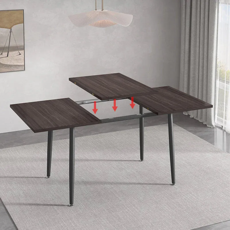New in box! Anchor Home Neira Expandable Dining Table Black (TABLE ONLY) Has couple minor scuffs from transport underside of table not noticeable when set up, small scuff on edge of leaf extension Retails $239