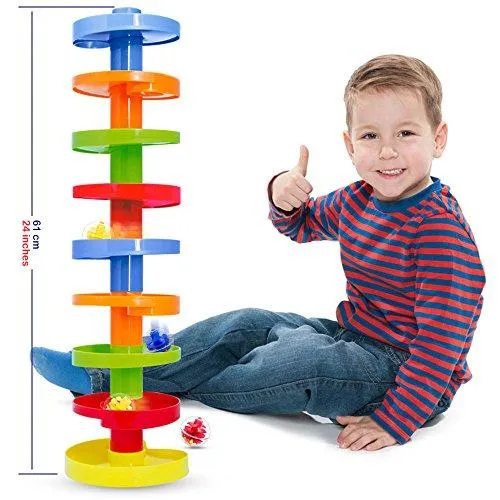 New in box! WEofferwhatYOUwant Educational Ball Drop Toy for Kids - Spinning Swirl Ball Ramp 2 Sets Activity Toy for Toddlers and Babies Safe for 9 Months and up. Retails $120 