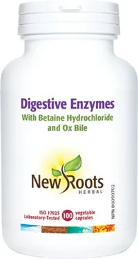 New Roots Digestive Enzymes with Betaine Hydrochloride (100 VCaps)
