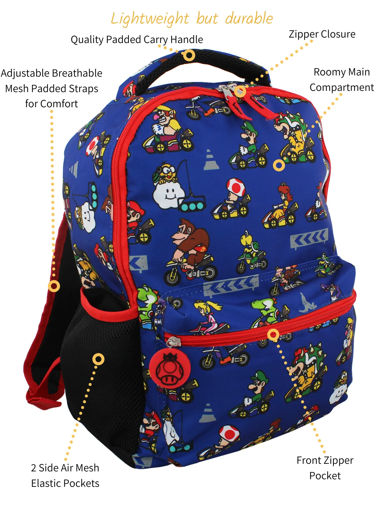 Nintendo Mario Kart 16" School Backpack
