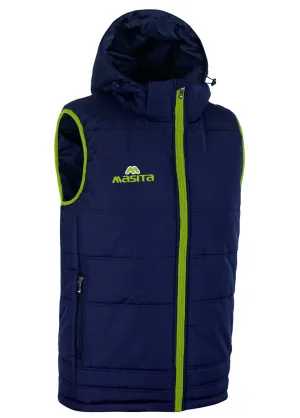 Nova Sleeveless Gilet Navy/Green Neon Kids