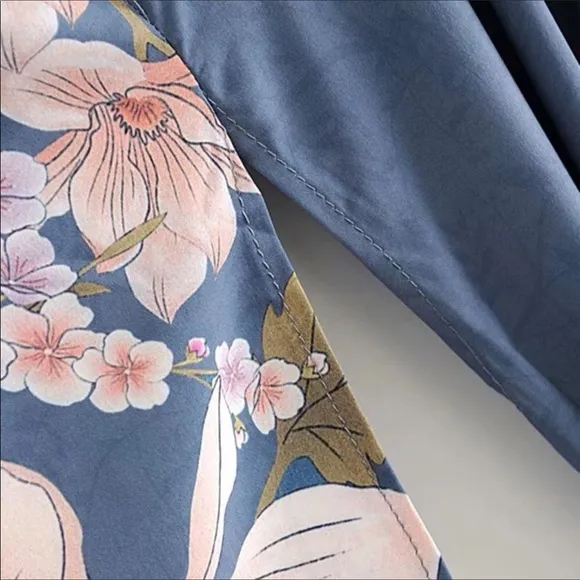 Now in Nude!!! Beautiful kimono wrap with Peacock design