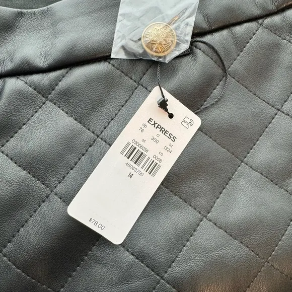 NWT Express Faux Leather Quilted Shorts