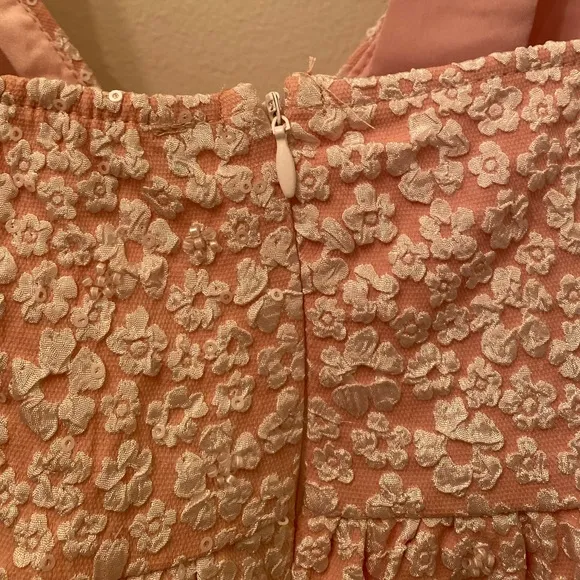 NWT Lulu's Pink Jacquard Floral Tie-Strap Mini Dress