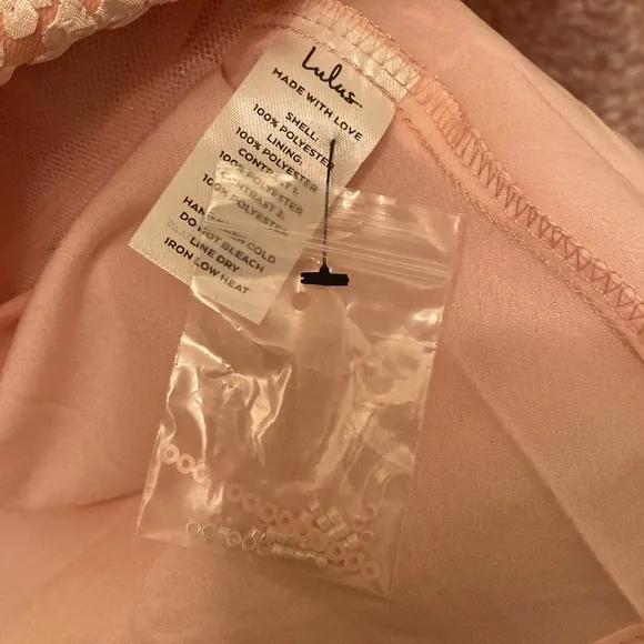 NWT Lulu's Pink Jacquard Floral Tie-Strap Mini Dress