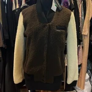 NWT Members Only  women’s Sherpa baseball jacket