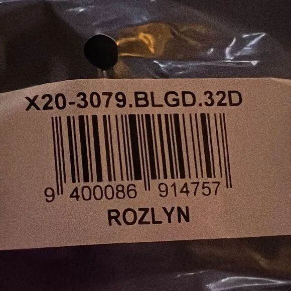 NWT Fredericks of Hollywood SZ 32D Rozlyn Mesh &amp; Stud Black Underwire Bra