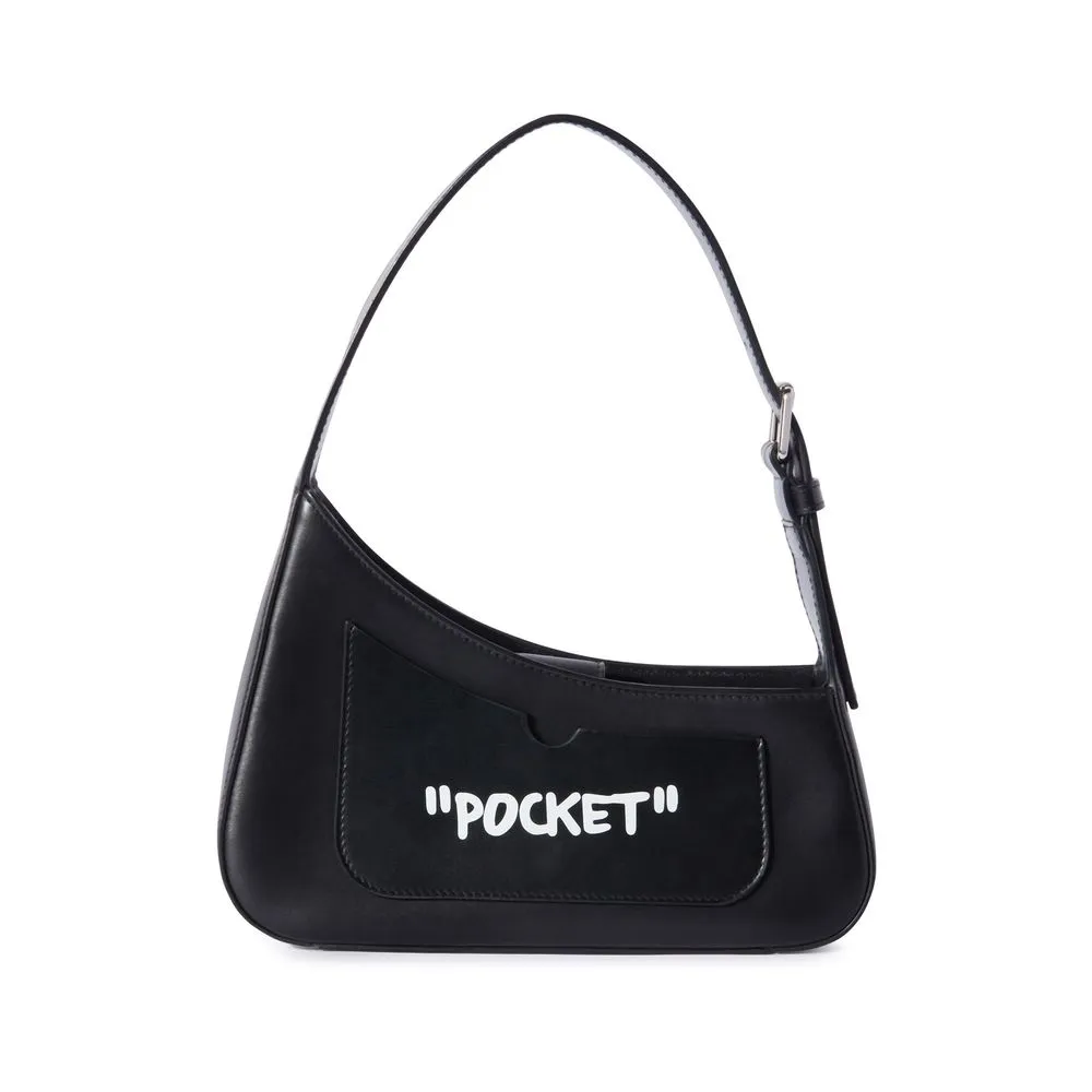 Off-White Black Leather Crossbody Bag