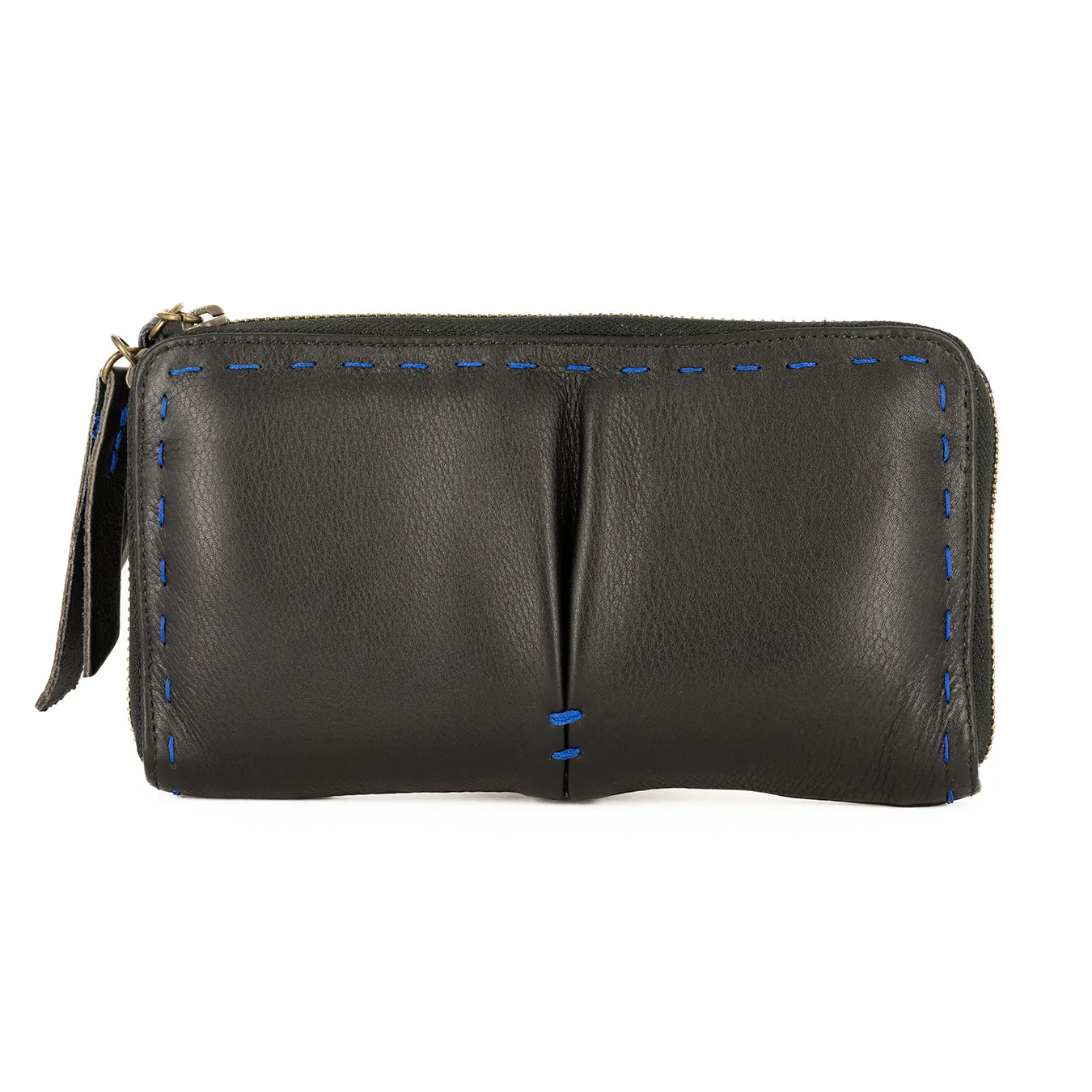 Olwethu : Ladies Leather Clutch Purse in Black Delta