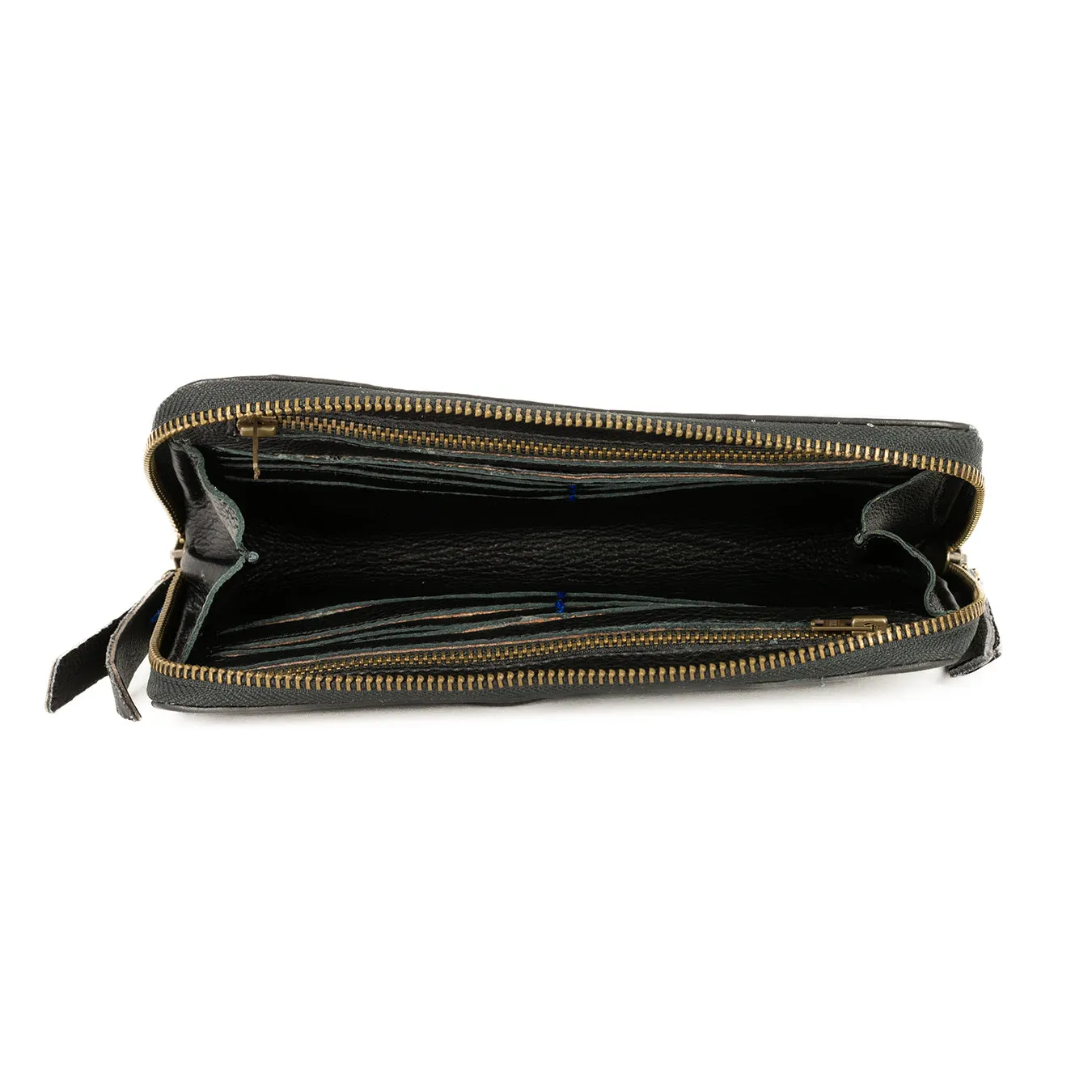 Olwethu : Ladies Leather Clutch Purse in Black Delta