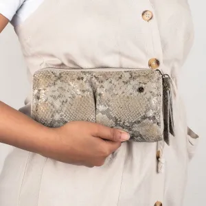 Olwethu : Ladies Leather Clutch Purse in Opal Rockafella