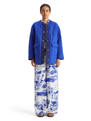 Oversized Onion Quilt Liner Jacket | Electric Blue