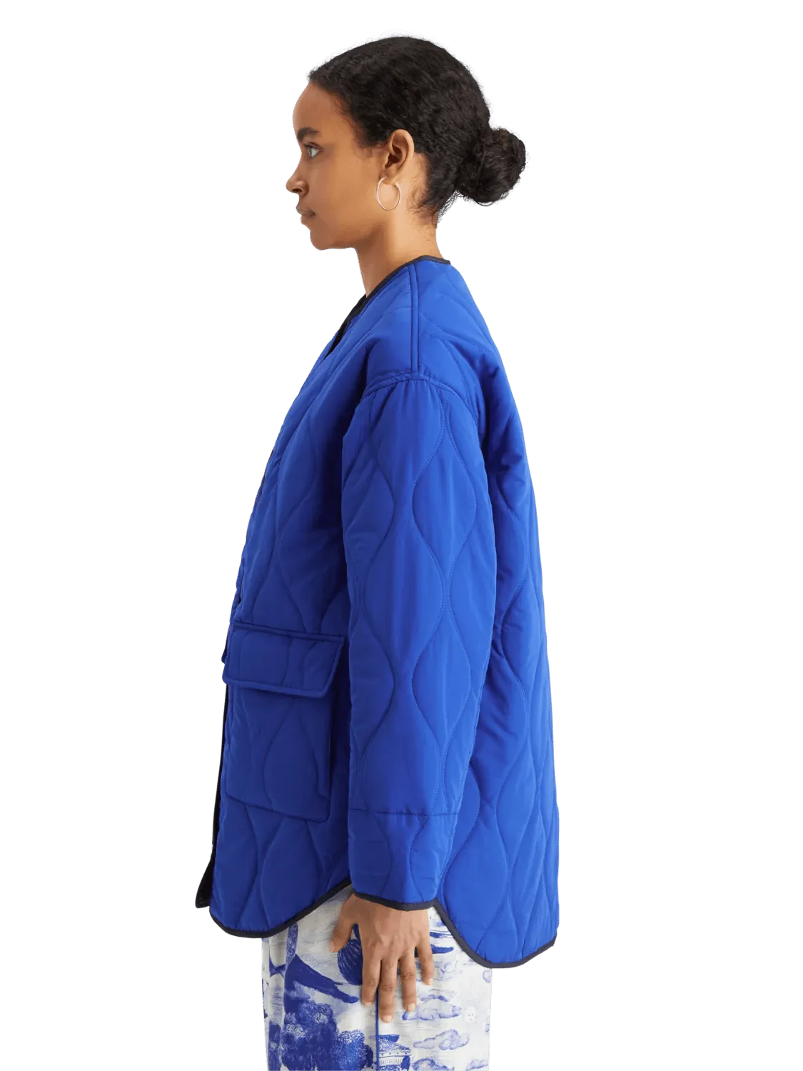 Oversized Onion Quilt Liner Jacket | Electric Blue