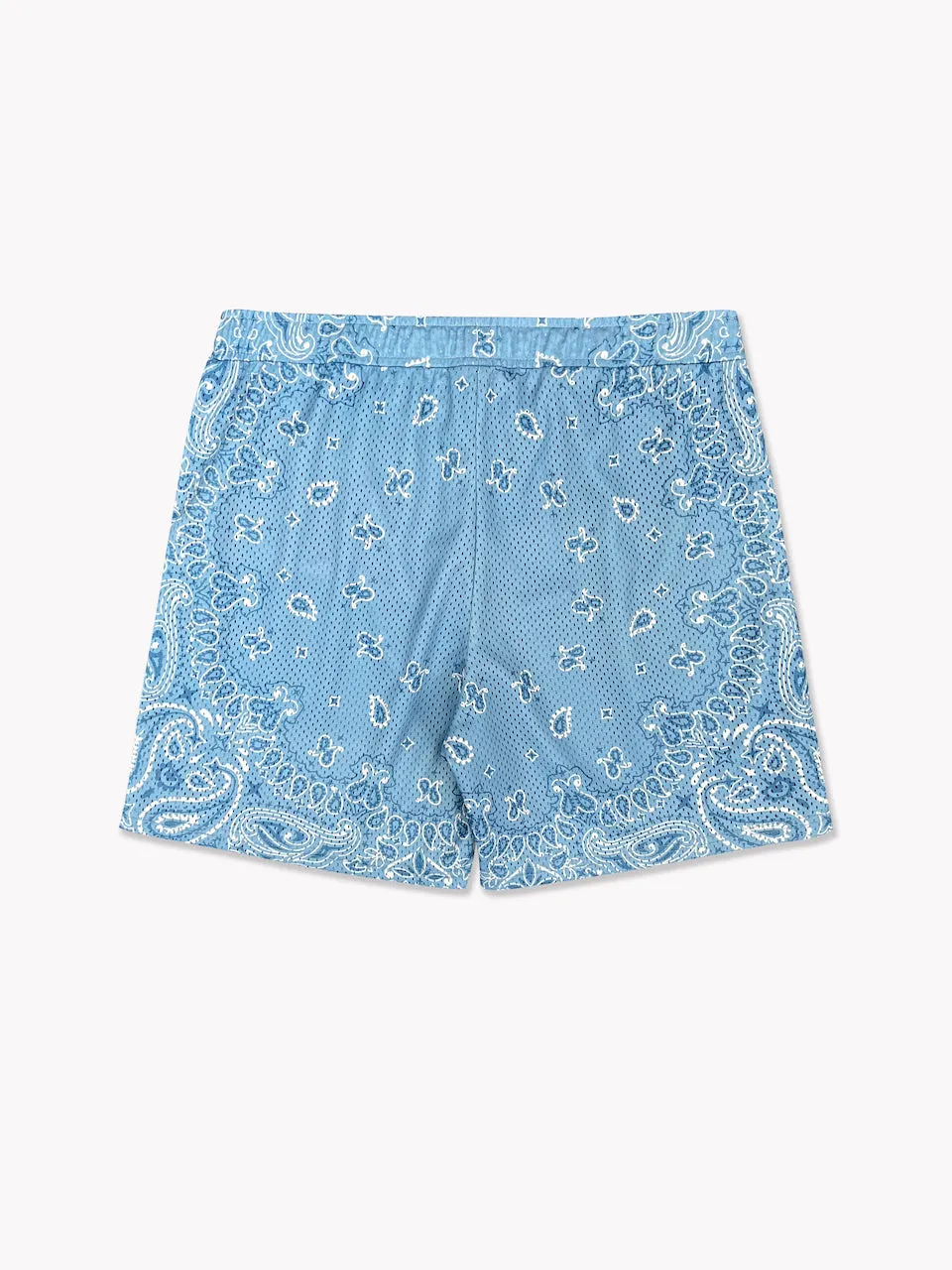 Paisley Mesh Shorts-Sky