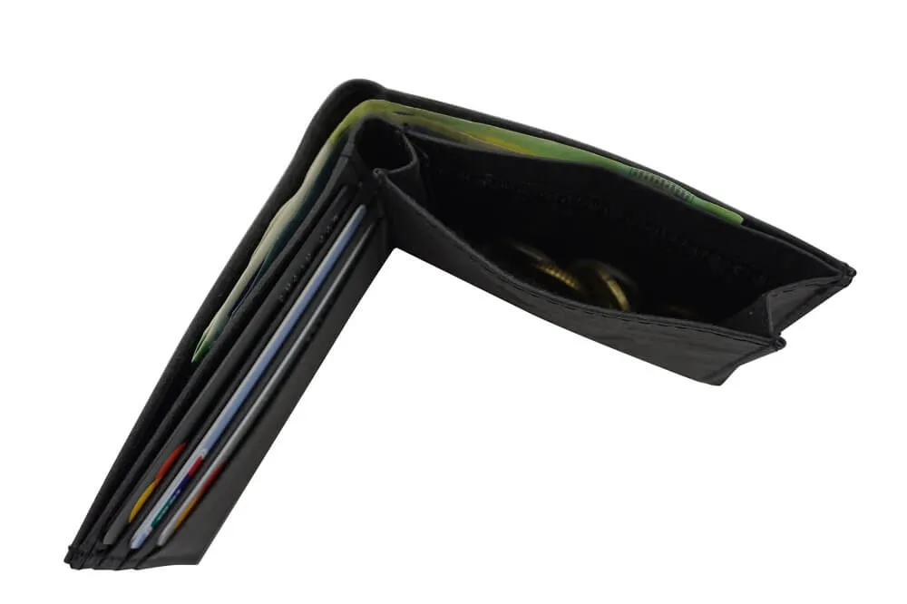 PAPERO leichtes flaches Papier Wallet RAVEN mit integriertem RFID-Schutz und Münzfach