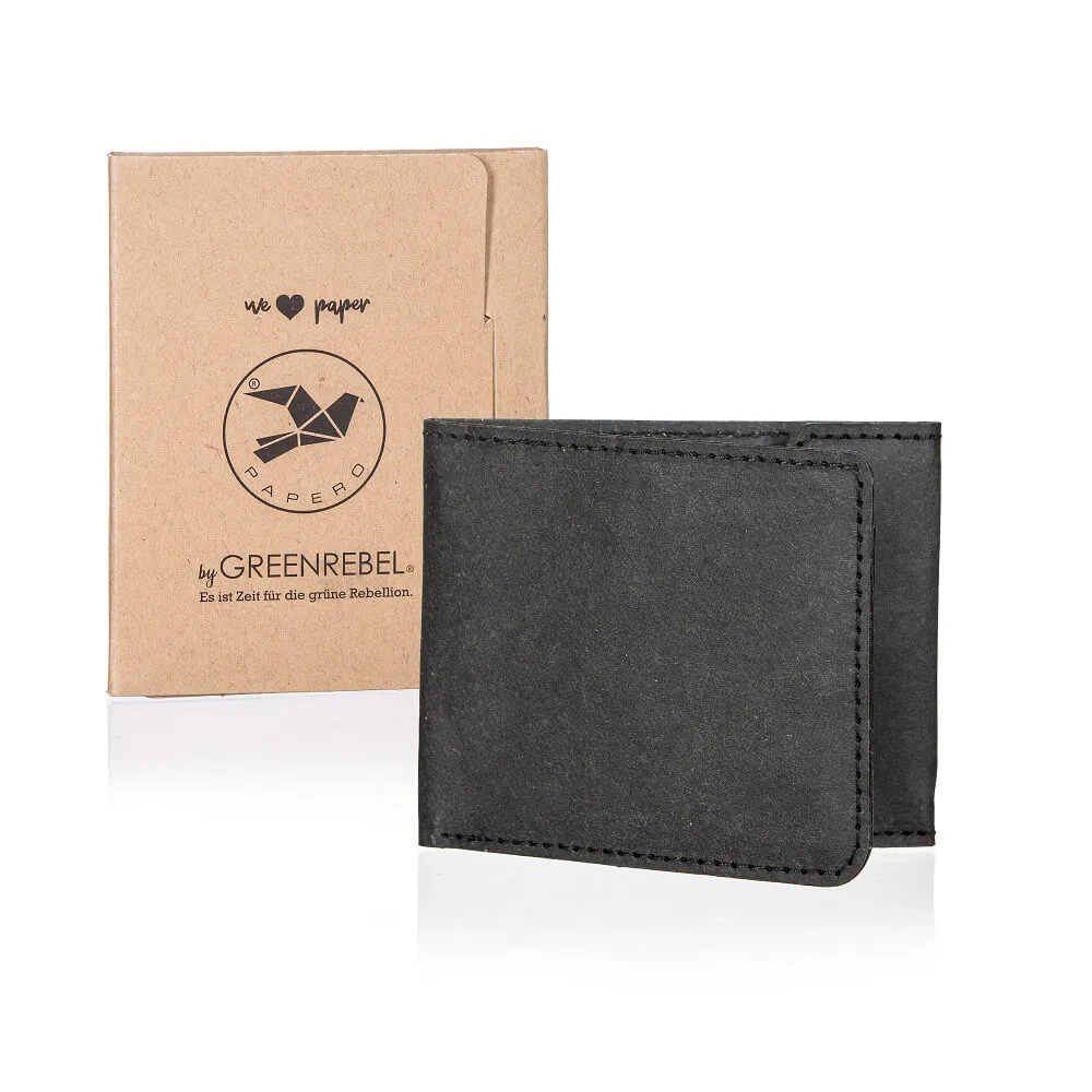 PAPERO leichtes flaches Papier Wallet RAVEN mit integriertem RFID-Schutz und Münzfach