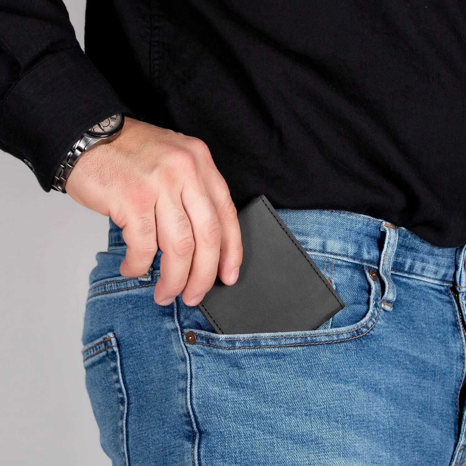 PAPERO leichtes flaches Papier Wallet RAVEN mit integriertem RFID-Schutz und Münzfach