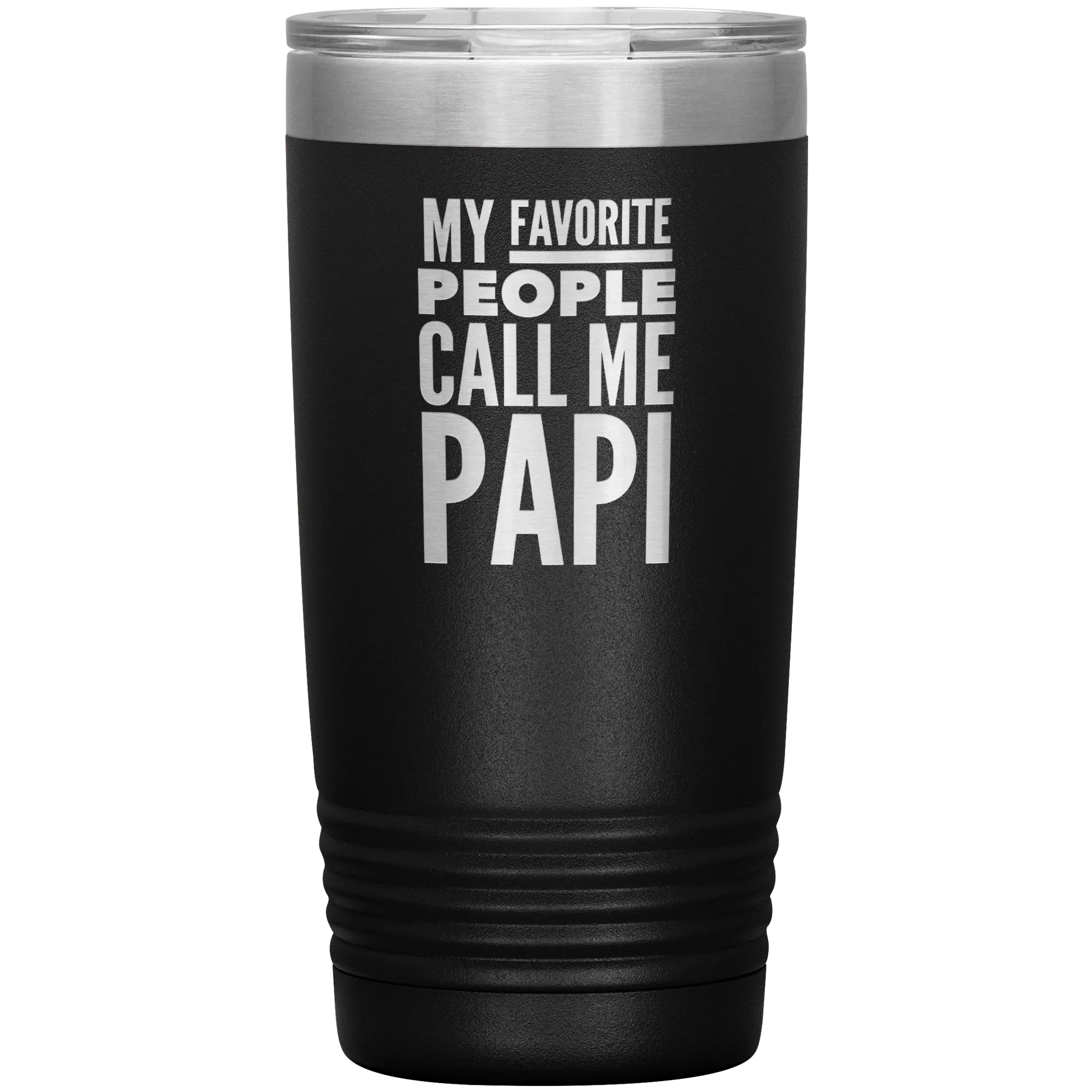 Papi Gifts for Papis My Favorite People Call Me Papi Tumbler Metal Father's Day Mug Insulated Hot Cold Travel Cup 30oz BPA Fre