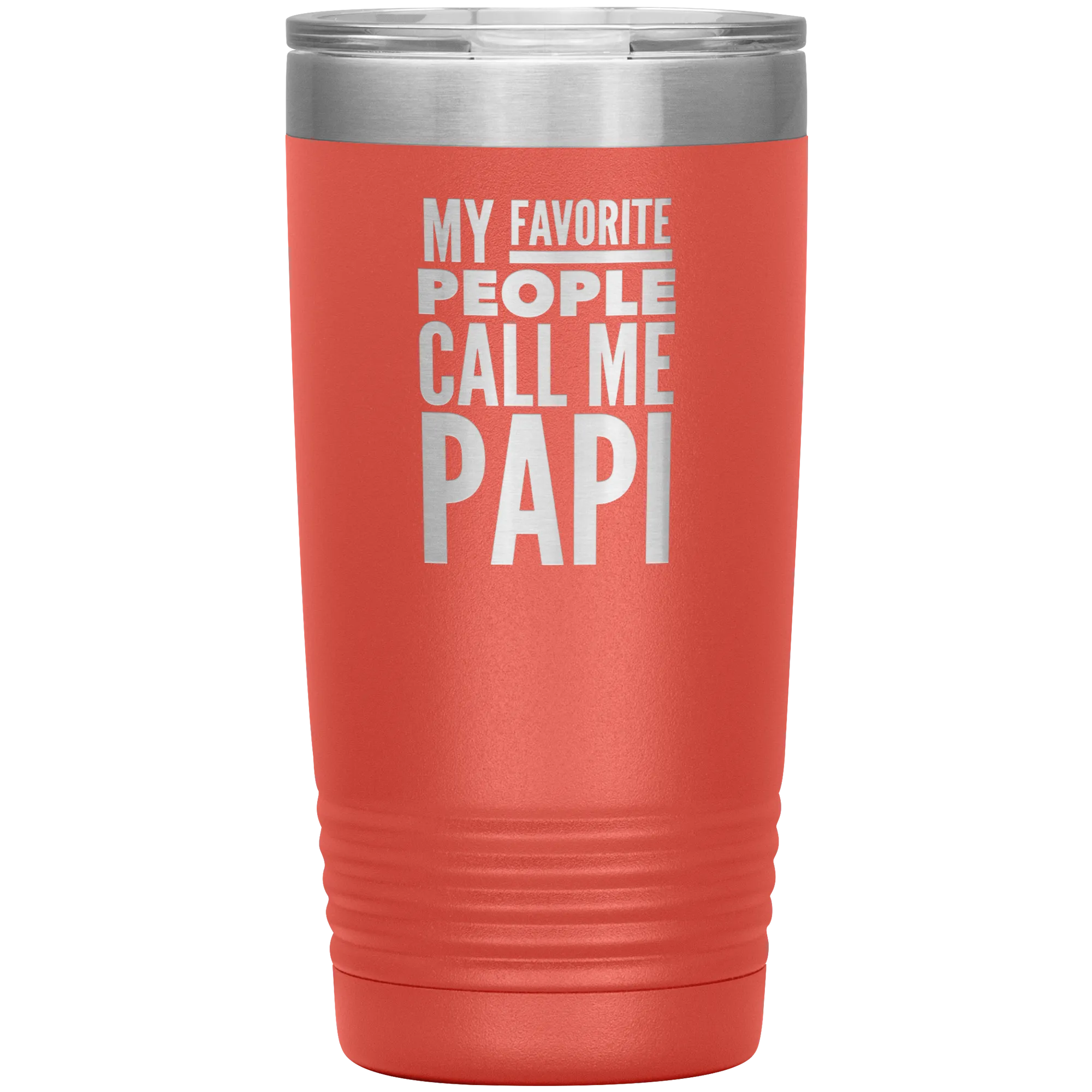 Papi Gifts for Papis My Favorite People Call Me Papi Tumbler Metal Father's Day Mug Insulated Hot Cold Travel Cup 30oz BPA Fre