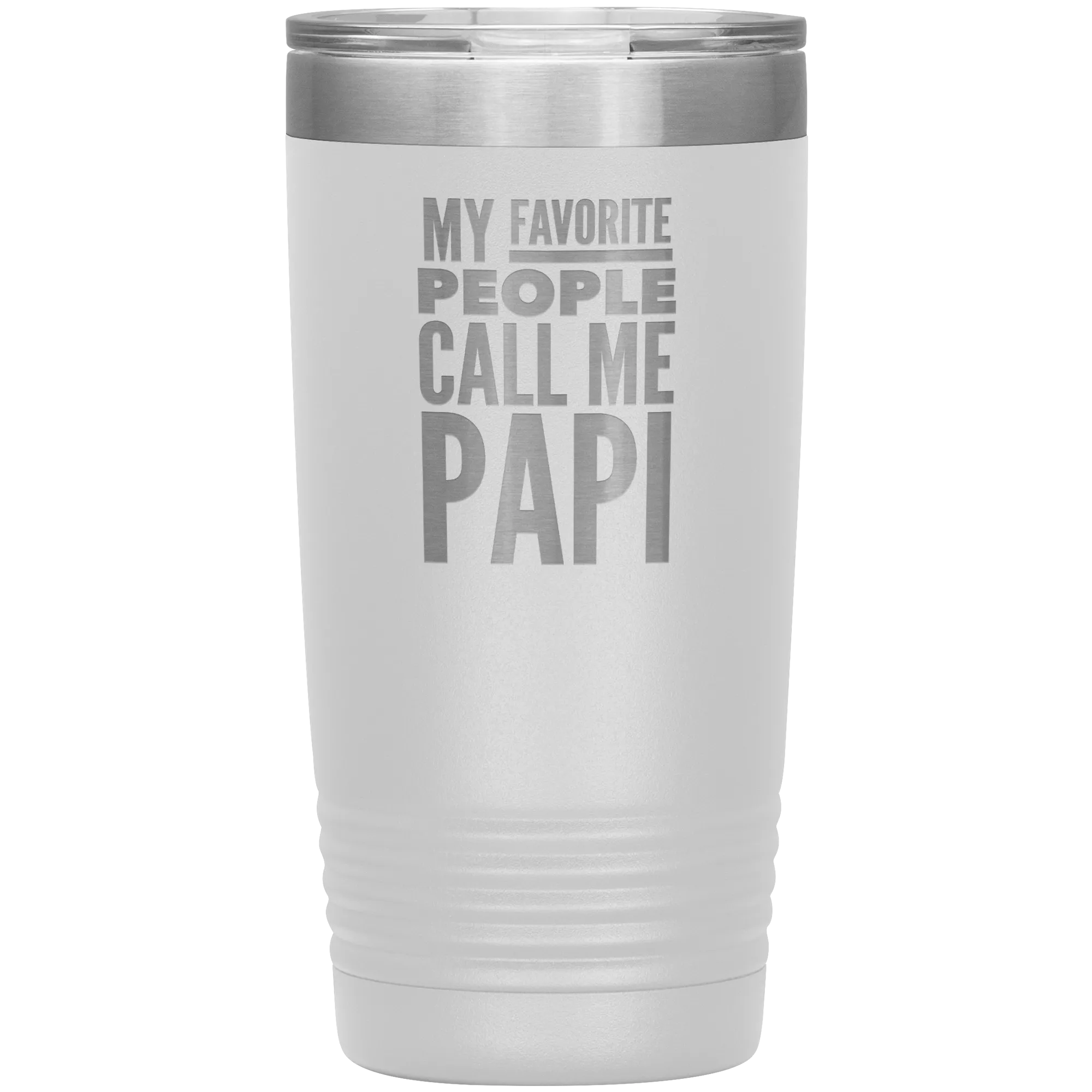 Papi Gifts for Papis My Favorite People Call Me Papi Tumbler Metal Father's Day Mug Insulated Hot Cold Travel Cup 30oz BPA Fre