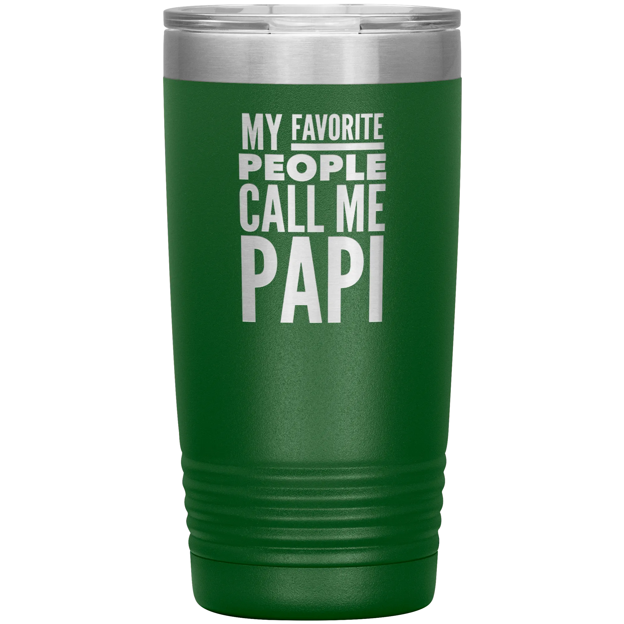 Papi Gifts for Papis My Favorite People Call Me Papi Tumbler Metal Father's Day Mug Insulated Hot Cold Travel Cup 30oz BPA Fre