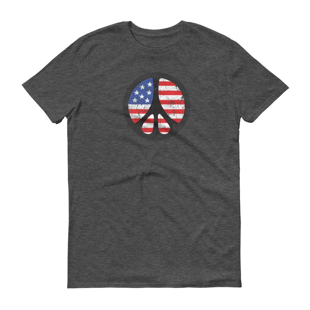 Peace Sign over American Flag Tee