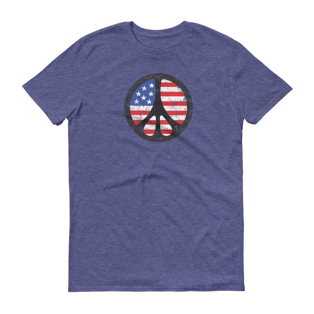 Peace Sign over American Flag Tee