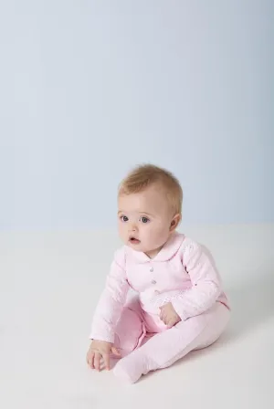 Pima Cotton Quilted Baby Grow Pink