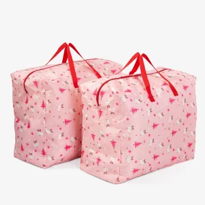 Pink Christmas Storage Bags