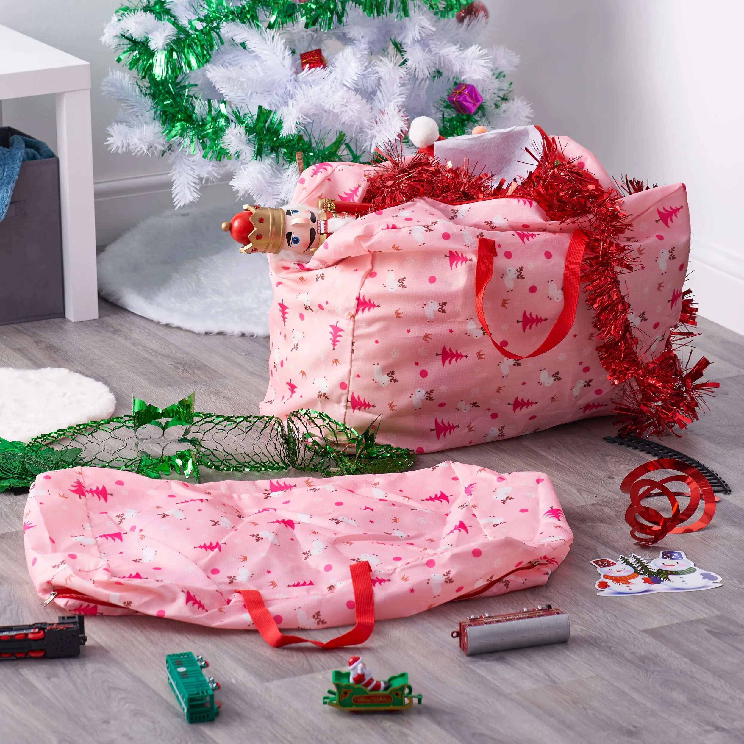 Pink Christmas Storage Bags
