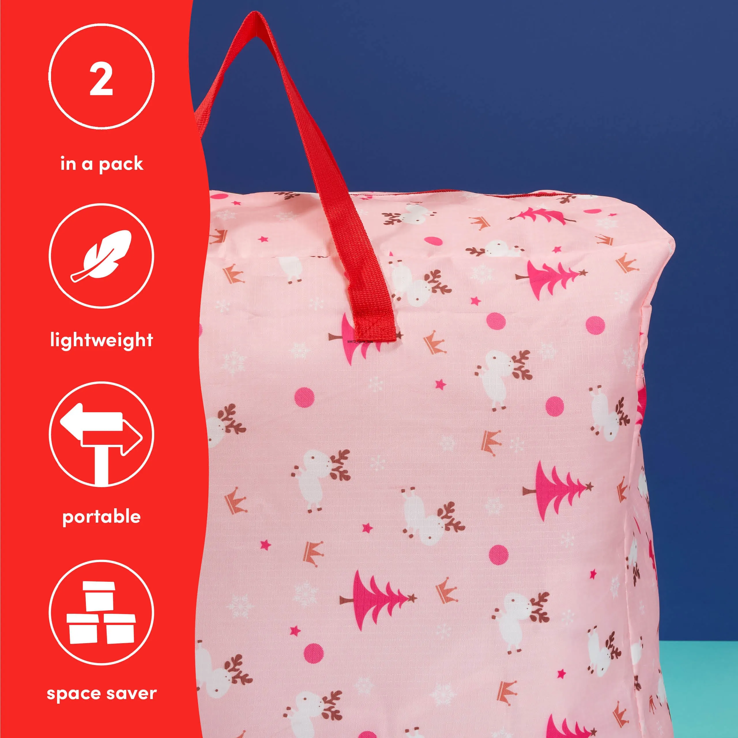 Pink Christmas Storage Bags