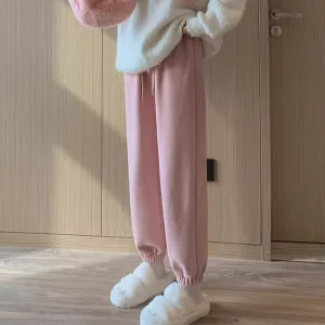 Pink Quilted Fleece Jogger