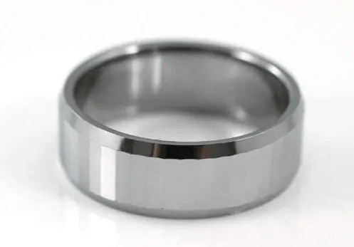 Polish Light-Reflective Tungsten Round Band Men's Ring