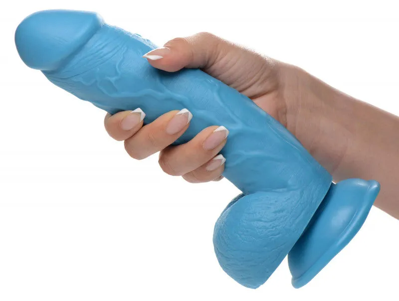 Pop Pecker 8.25 Inch  With Balls - Blue