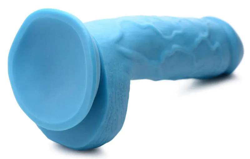 Pop Pecker 8.25 Inch  With Balls - Blue