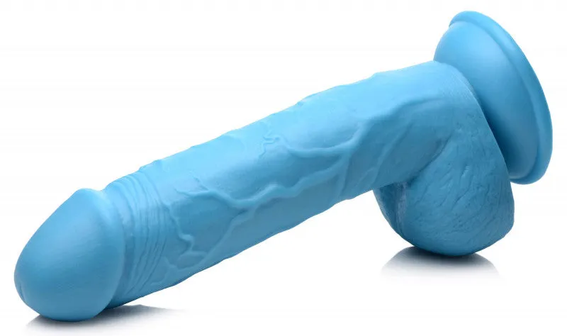 Pop Pecker 8.25 Inch  With Balls - Blue