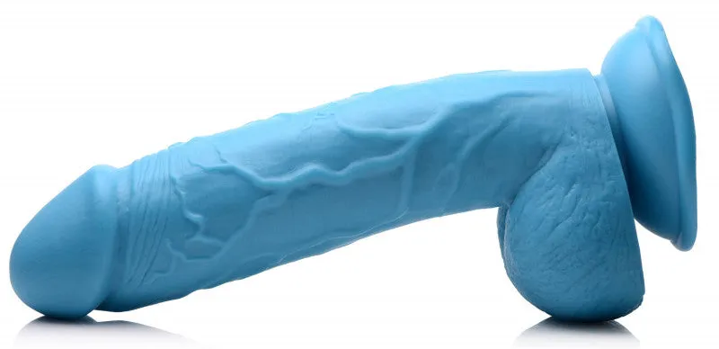 Pop Pecker 8.25 Inch  With Balls - Blue