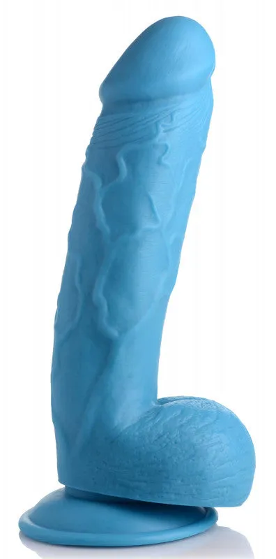 Pop Pecker 8.25 Inch  With Balls - Blue
