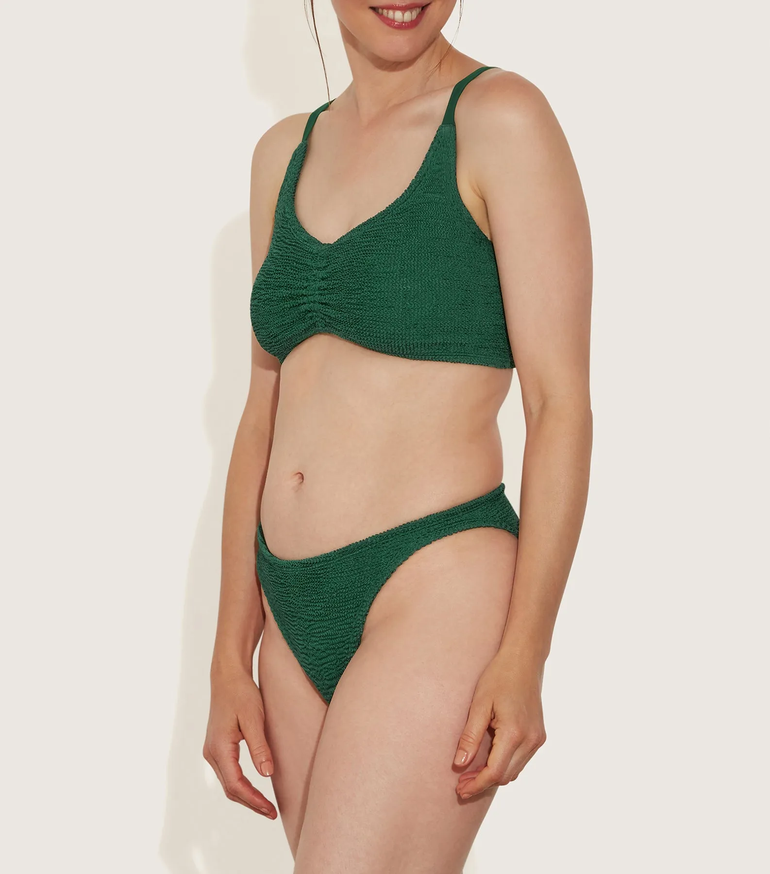 Post Mastectomy Bikini - Metallic Forest Green