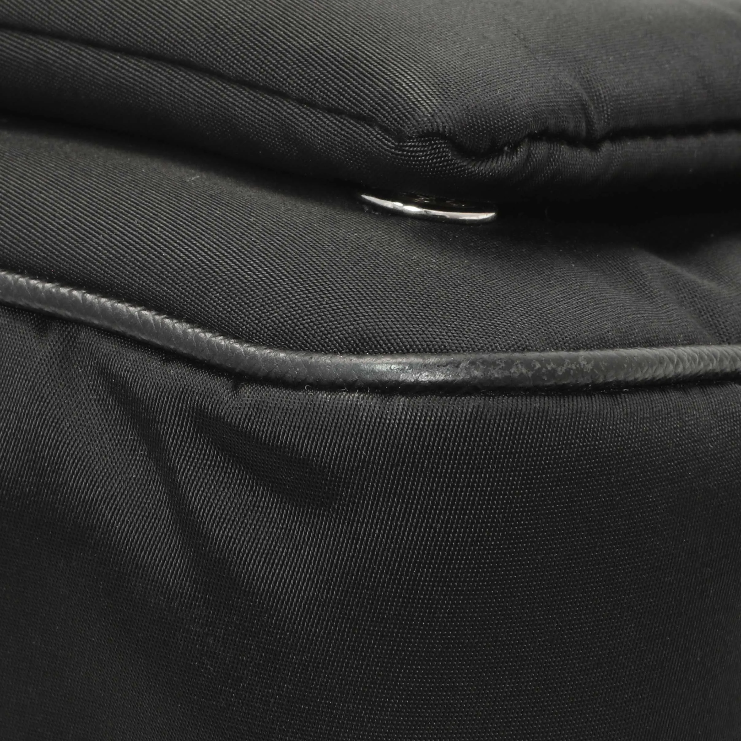 Prada Black Re-Nylon Saffiano Double Pouch Shoulder Bag